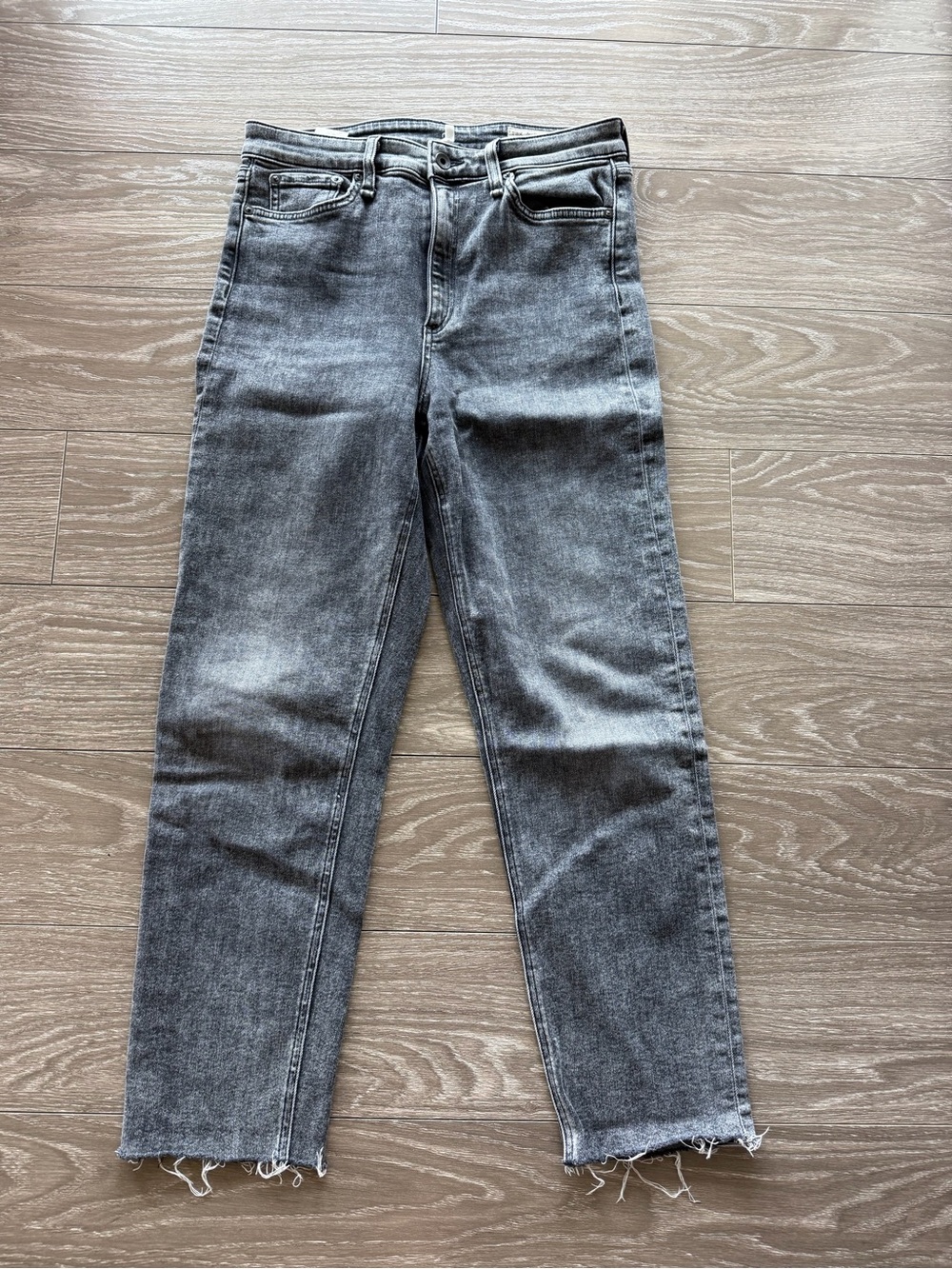 rag & bone High-Rise Black Washed Straight Jeans
